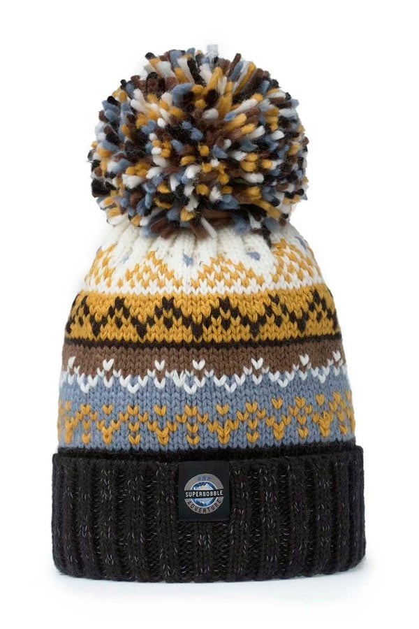 SuperBobble Nordic Knit Beanie Bobble Hat - Midnight Sun