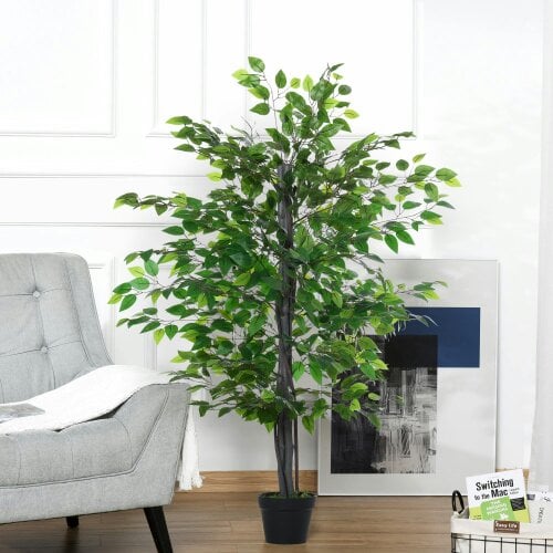 Wyld Haus Nito Artificial Rose Style Tree In Purple And White With Decorative Pot