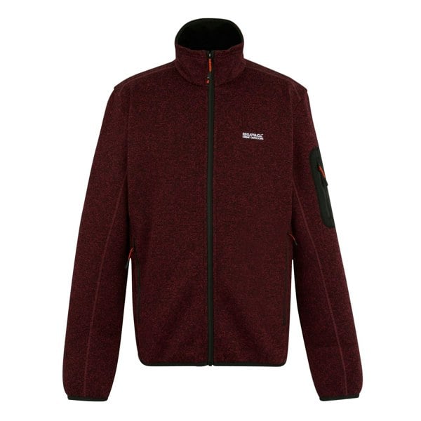 Regatta Mens Newhill Marl Full Zip Fleece Jacket - Dark Maroon