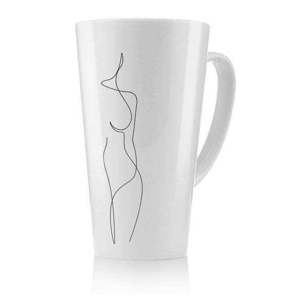 Benjamin Tate Design line art drawing of woman Designer Latte Mug