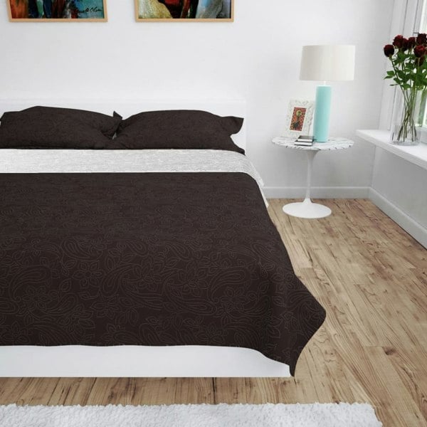 Berkfield Double-sided Quilted Bedspread 220x240 cm Cream and Brown