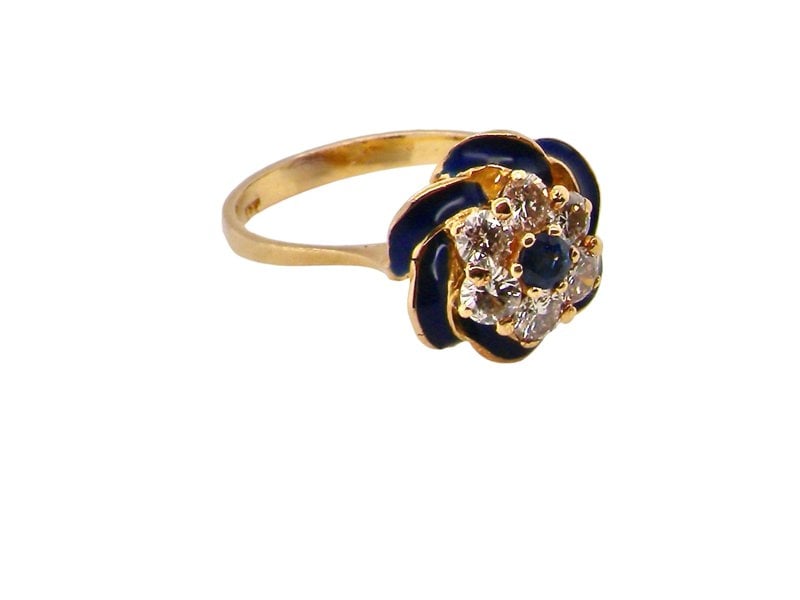 Vintage Tom A sapphire and diamond cluster ring