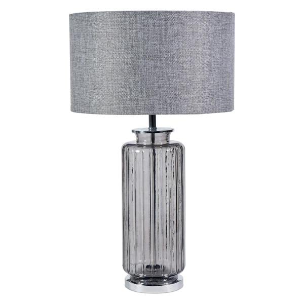 Pagazzi Lighting Brock Grey Smoked Glass Table Lamp