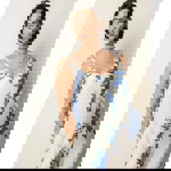 Blue Vanilla Floral Print Wide Leg Jumpsuit