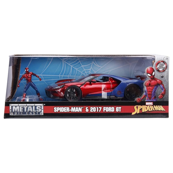 Jada Spider-Man Marvel Figure and 2017 Ford GT 1:24 Scale Jada 99725