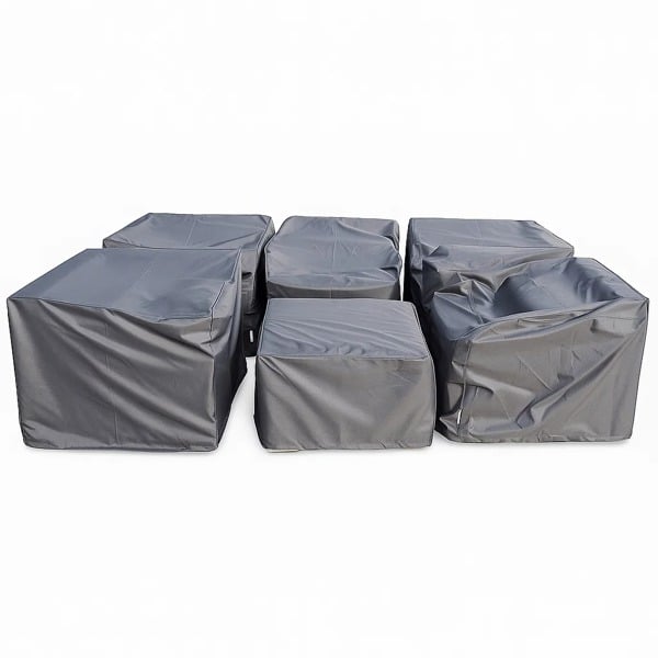 Fimous Black High Density PVC Rattan Furniture Rain Cover - Custom-Sized For Your Set