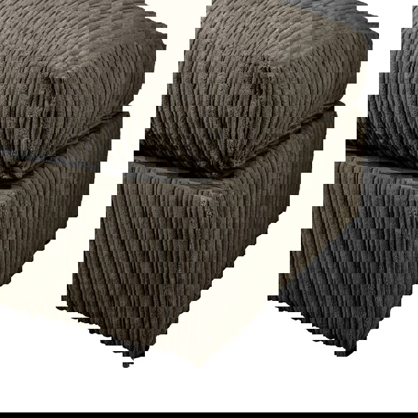 SQUAREBOXX Dylan Jumbo Cord Fabric Footstool in Chocolate