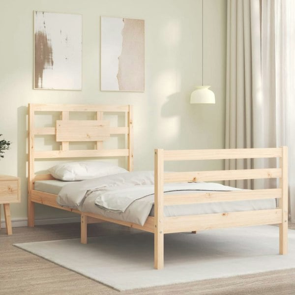 Berkfield Bed Frame with Headboard 90x200 cm Solid Wood