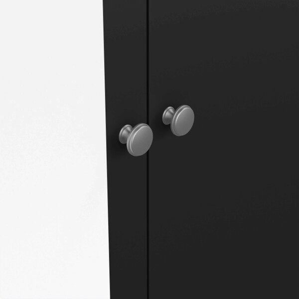 Wyld Haus Gossmere Matt Black Wardrobe 2 Doors 2 Drawers