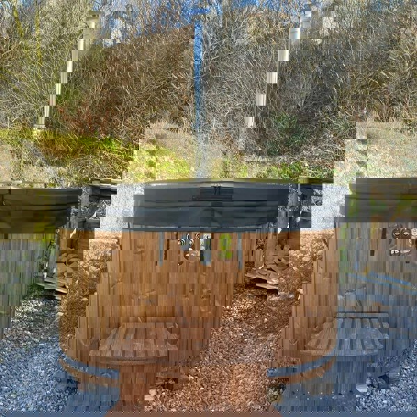 Wood Fired Ofuro Style Hot Tub, Fibreglass/ Liner, for couples.