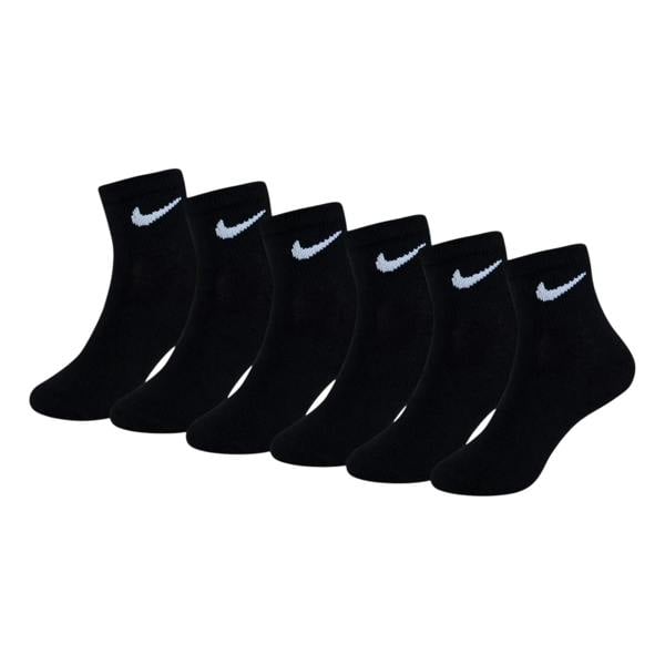 Nike Childrens/Kids Swoosh Trainer Socks (Pack of 6) - Black - 