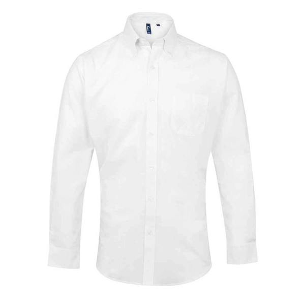 Premier Mens Signature Oxford Long-Sleeved Formal Shirt - White