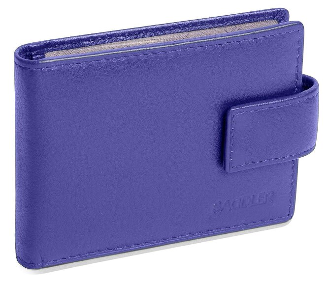 SADDLER Robyn Compact Leather Card Wallet – Handmade by Saddler | RFID Protected & Gift Boxed - Ultra Violet