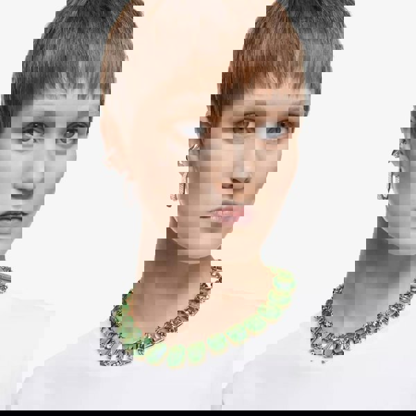 Swarovski Dextera Crystal Octagon Medium Hoop Earrings 5618308