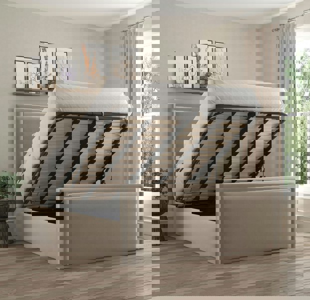 DS Living Verona Piping Ottoman Bed - Plush Cream