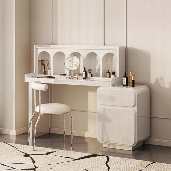 Qwincy Dressing Table With Sideboard, Black, Cream-Weilai Concept-Weilai Concept