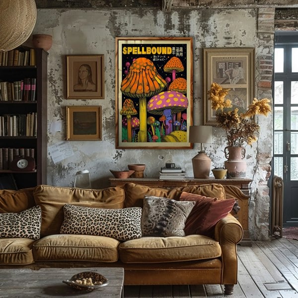 Spellbound Psychedelic Mushroom Print Poster by Love Frankie