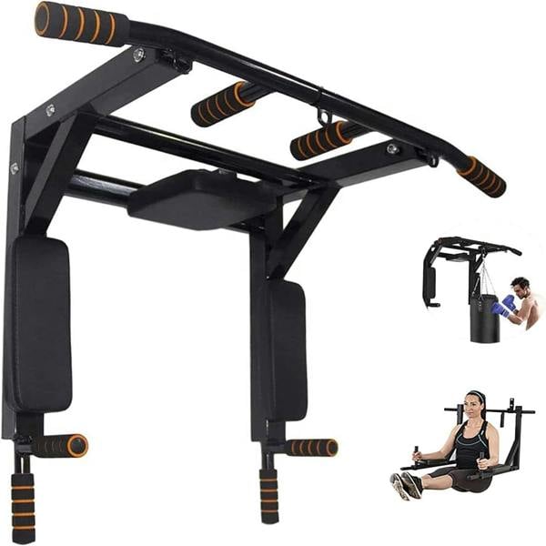 Gr8 Home Pull Up Bar Dip 2in1 Wall Mounted Home Gym Chin Up Cross Fit Multi Grip Workout