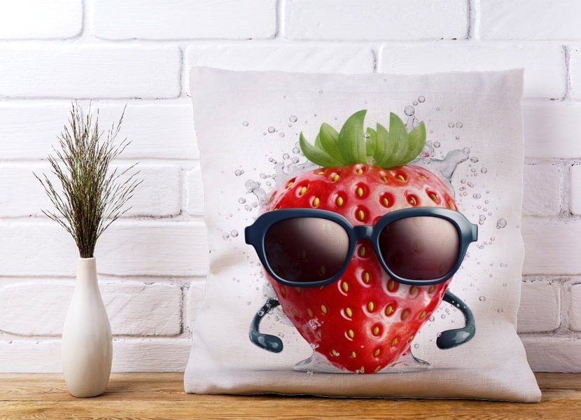 Warren Reed Strawberry In Glasses Cushions