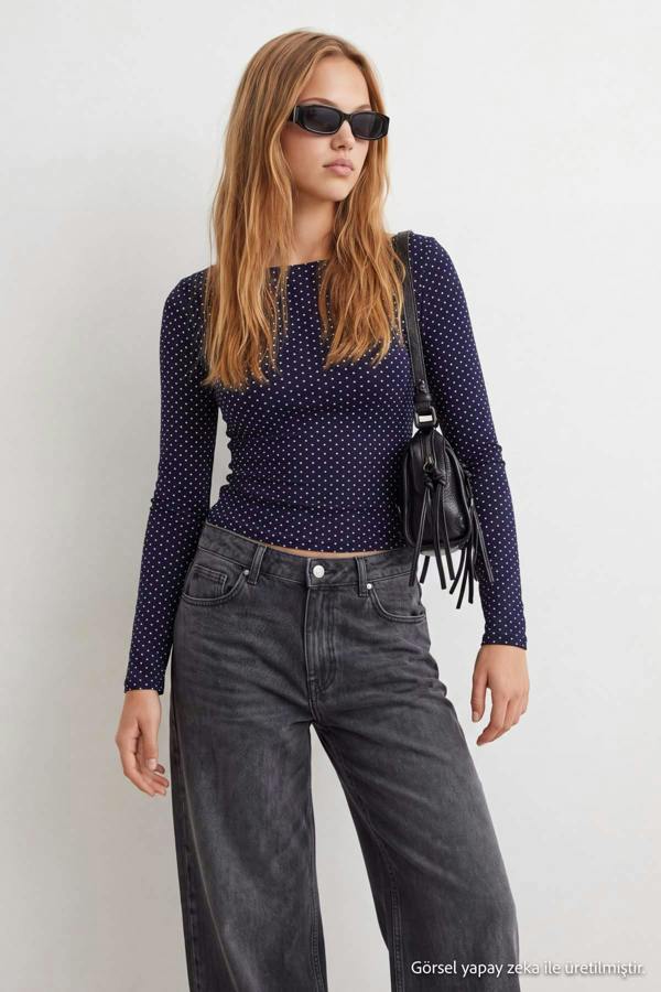 WOVCOR Fitted Boat Neck Long Sleeve Blouse