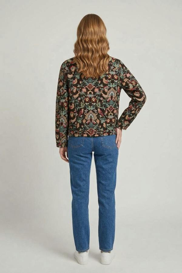 Brown | Paisley Tapestry Texture Jacket