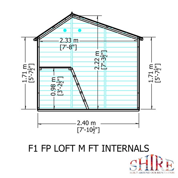 Shire Loft 8x6 2 storey Childrens Playhouse with 12mm Shiplap cladding - Best Shed