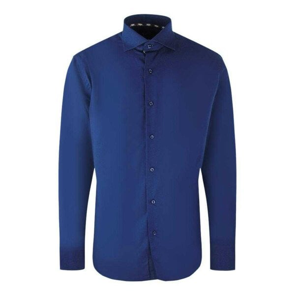 Aquascutum Mens Plain Long-Sleeved Shirt - Royal Blue - S - Royal Blue - 100% Cotton