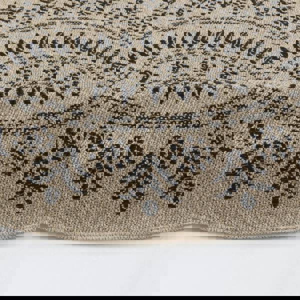 Livabliss Round Encore-Cottage Tan Black Beige Brown In- & Outdoor Rug