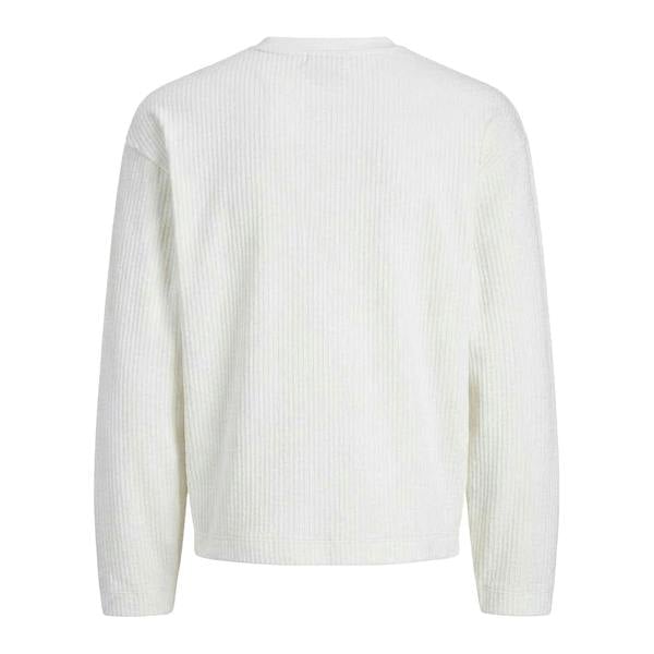 Jack And Jones Mens Ribbed Relaxed Fit Jumper - Cloud Dancer - 