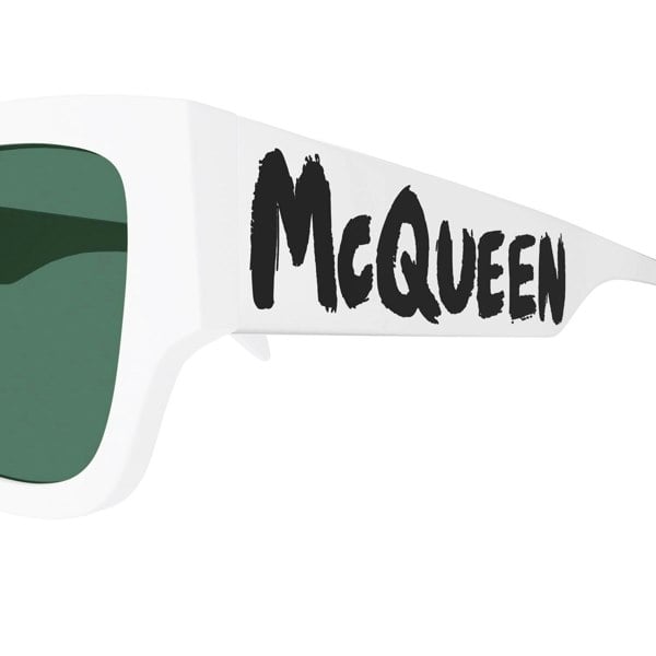 Alexander McQueen rectangular sunglasses in a white frame