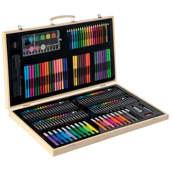 Totum Wooden Colouring Case 180 pcs - FSC wood - 48x30cm