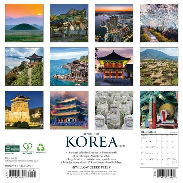 Asia South Korea Calendar 2027, Wall Calendars, Month To View, Travel, Gift
