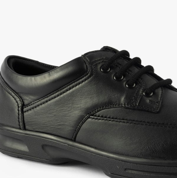 Dr Keller BRIAN Mens Leather Comfort Fit Lace-Up Shoes Black