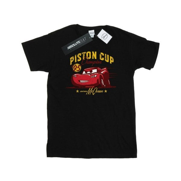 Disney Mens Cars Piston Cup Champion T-Shirt - Black