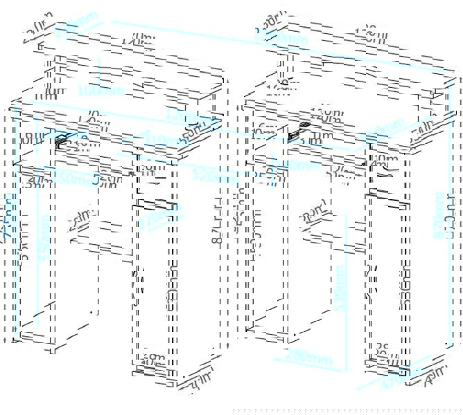 Dorel Home Albany Desk with 1 Drawer and 1 Door in Walnut White
