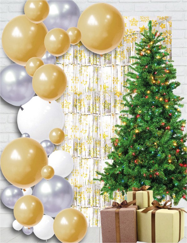 Cheetah Shimmer christmas Tinsel Curtain, 2M x 1M Yellow