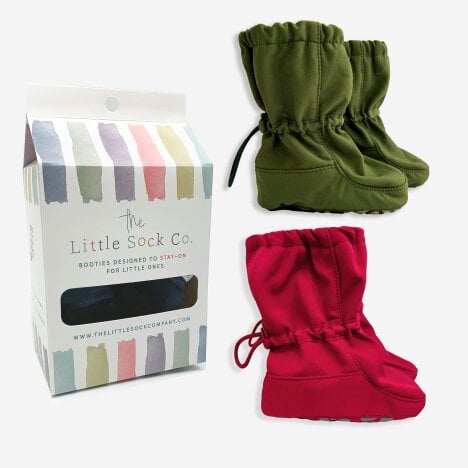 Little Sock Co. 2 Pack of All Weather Stay-on Booties - Showerproof & Windproof - Ember + Thor