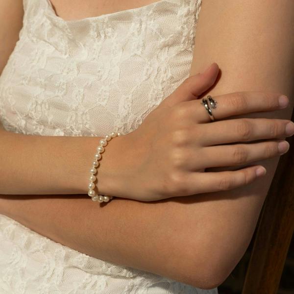 Spero London Large Natural Freshwater Real Pearl Strand Necklace and Bracelet Set