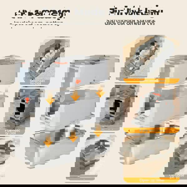 Skylos Stainless Steel Cats Litter Box Hooded High Enclosed Large Kitty Toilet