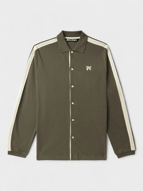 Palm Angels Monogram Embroidered Cotton Shirt - Supplied FashionPalm Angels