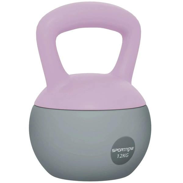 12KG soft kettlebell with purple non-slip handle and gray body