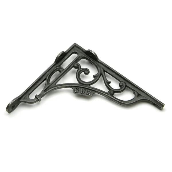 Pair of Antique Cast Iron 'GWR' Railway Victorian Style Shelf Brackets 