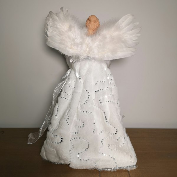 Samuel Alexander 40cm Premier Deluxe Christmas Angel Tree Topper Decoration in Silver & White