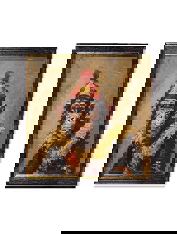 Exceptional Art Chimpy the Daring - Circus Chimpanzee Oxford Square Frame