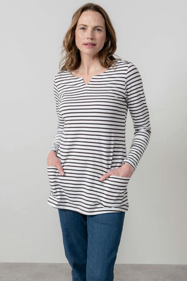 Lily & Me Maple Striped Jersey Tunic Chocolate