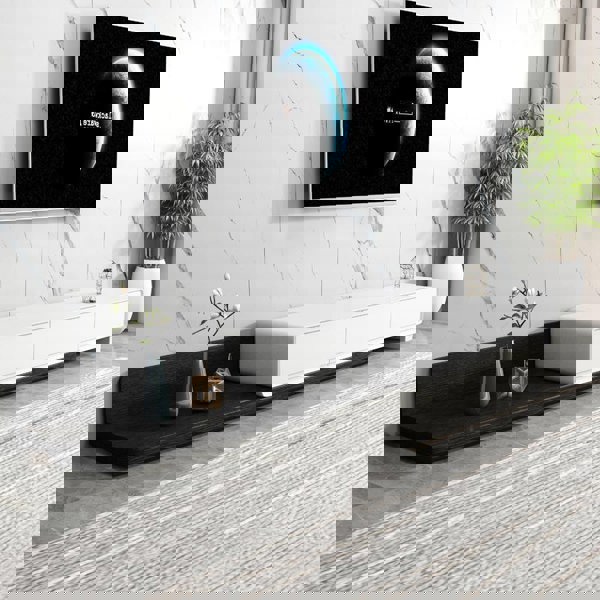 Pina Extendable TV Stand, Plywood-Weilai Concept-White+Black-Weilai Concept