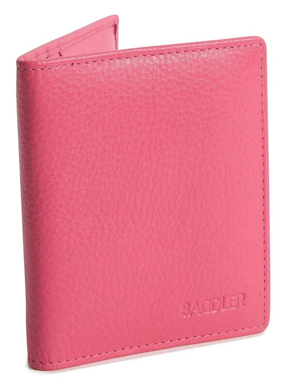 SADDLER Compact Leather Card Wallet "Lexi" – Handmade by Saddler | RFID Protected & Gift Boxed - Fuchsia
