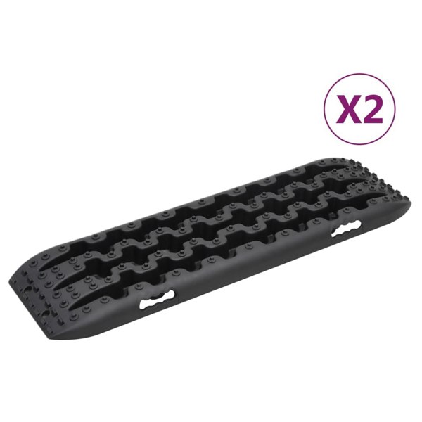 Berkfield Traction Boards 2 pcs Black 106x30.5x7 cm Nylon
