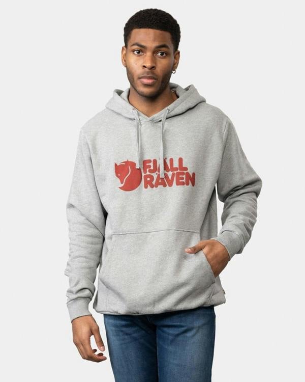 Fjällräven Fjallraven Logo Mens Hoodie - Grey-Melange 020-999