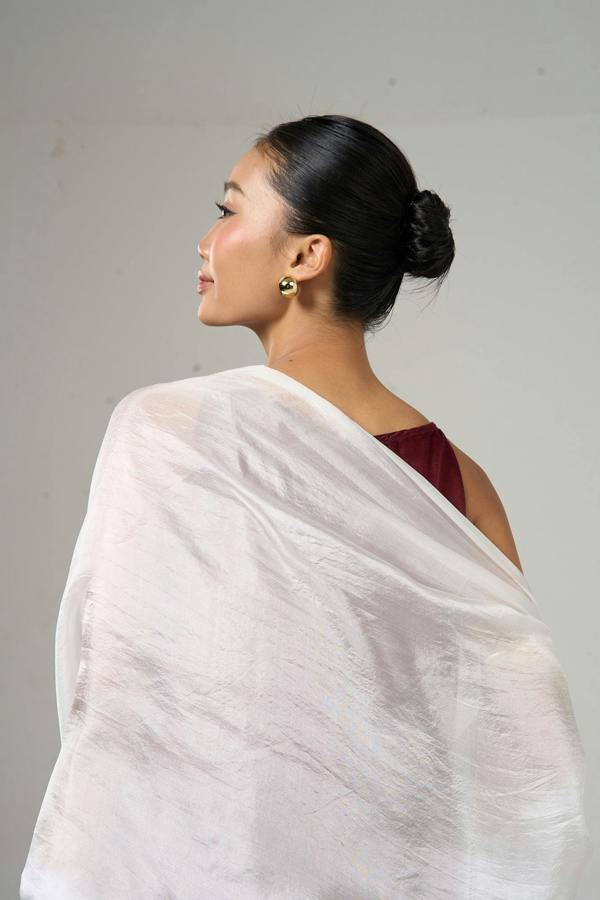 Ivory Silk Scarf – Hand-Dyed Mulberry Silk, Wedding & Bridal Wrap